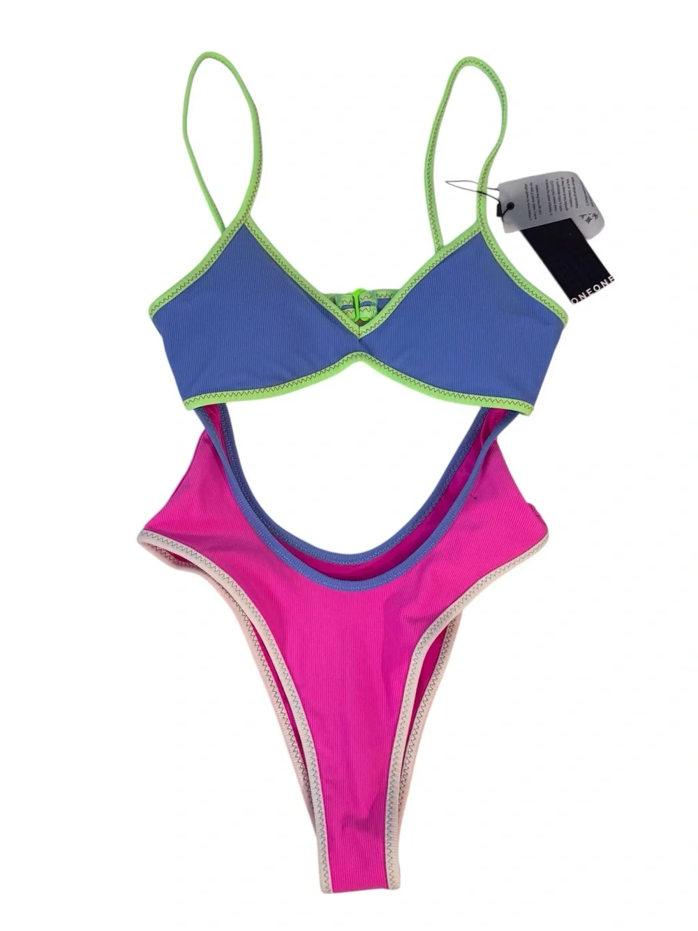 One One NWT Size Medium Colorblock One Piece Bathing Suit Beach Vacation